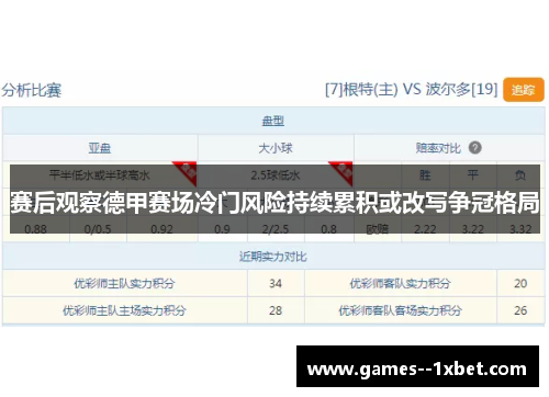 赛后观察德甲赛场冷门风险持续累积或改写争冠格局
